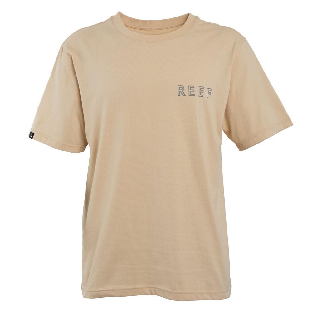 Polera Manga corta Naranjo Estampado Palmeras