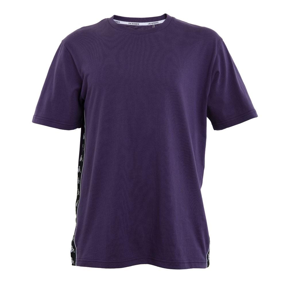 Polera Men Purple Logo Back Black