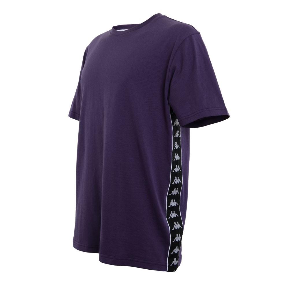 Polera Men Purple Logo Back Black