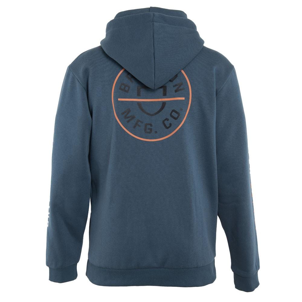 Poleron Men Hoodie Logo Petrol Blue Black Orange
