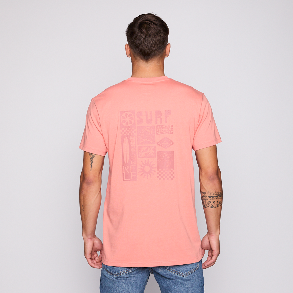 Polera Reef Men Surf Reef Pink