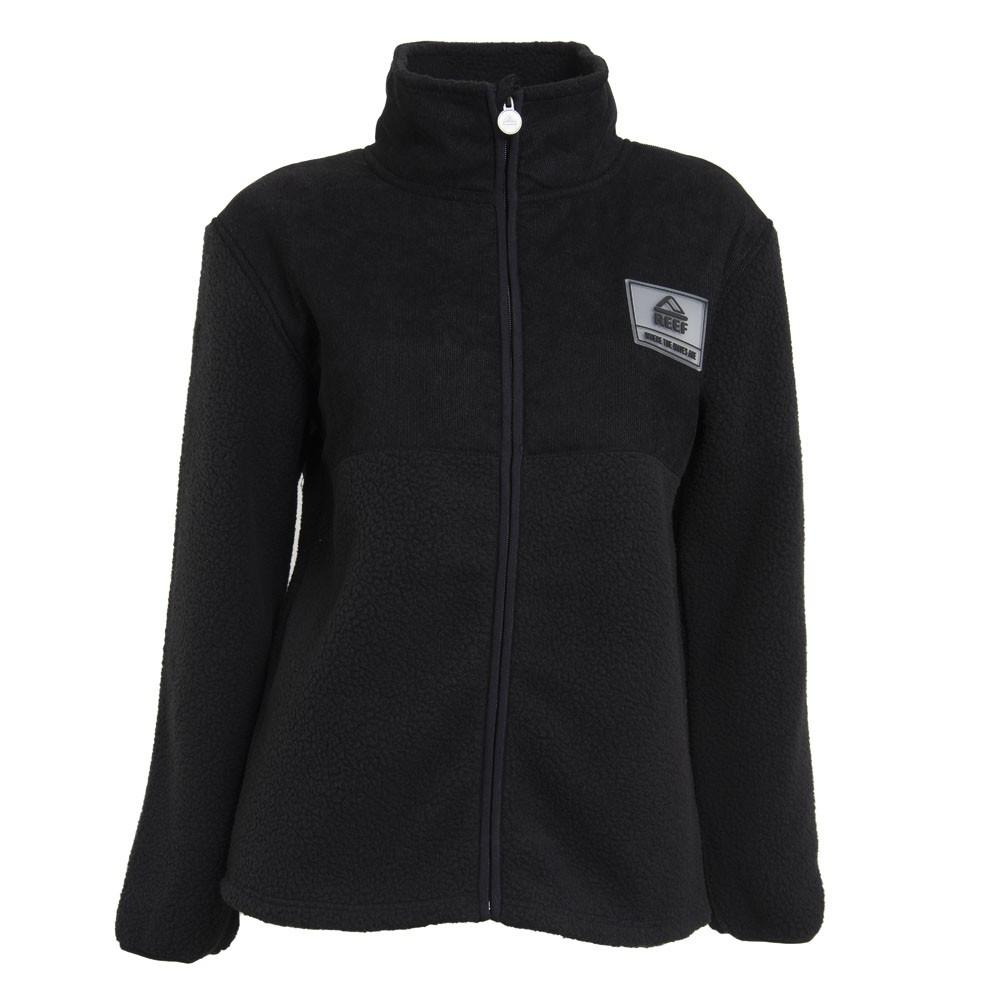 Poleron Women Zipper Sherpa Black