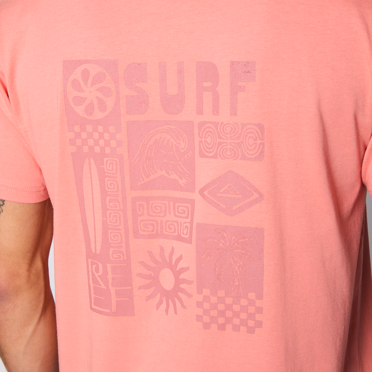 Polera Reef Men Surf Reef Pink