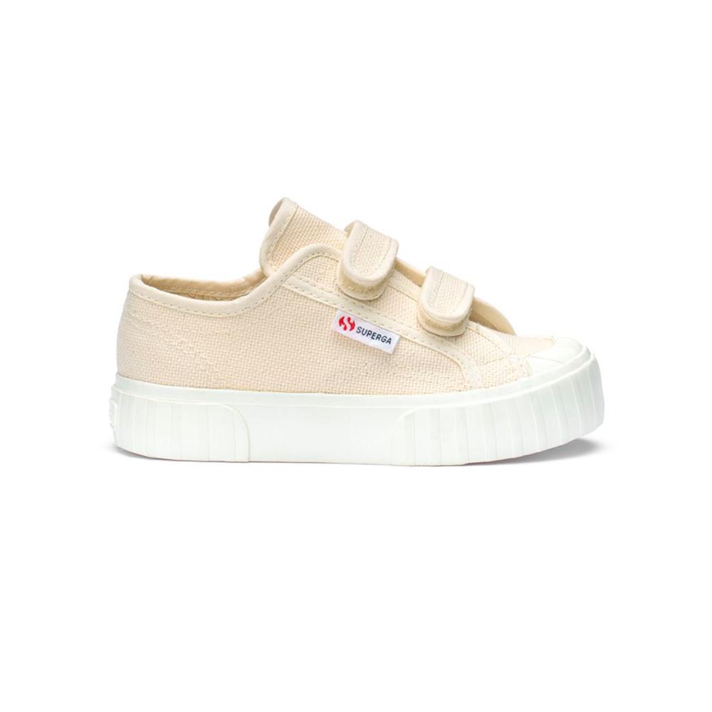 Zapatilla Kids 2630 Stripe Straps Beige Raw Avorio