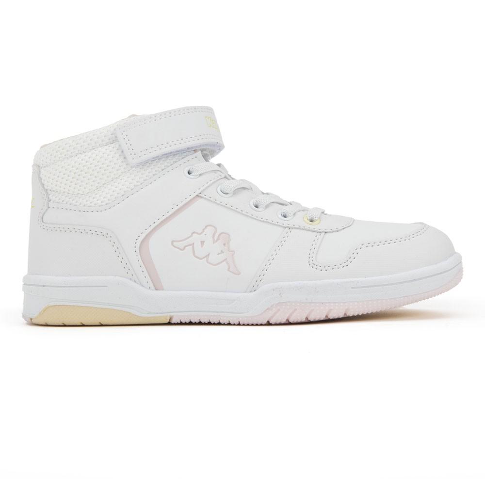 Zapatilla Teens Logo Kary Mid Ev White Pink Yellow