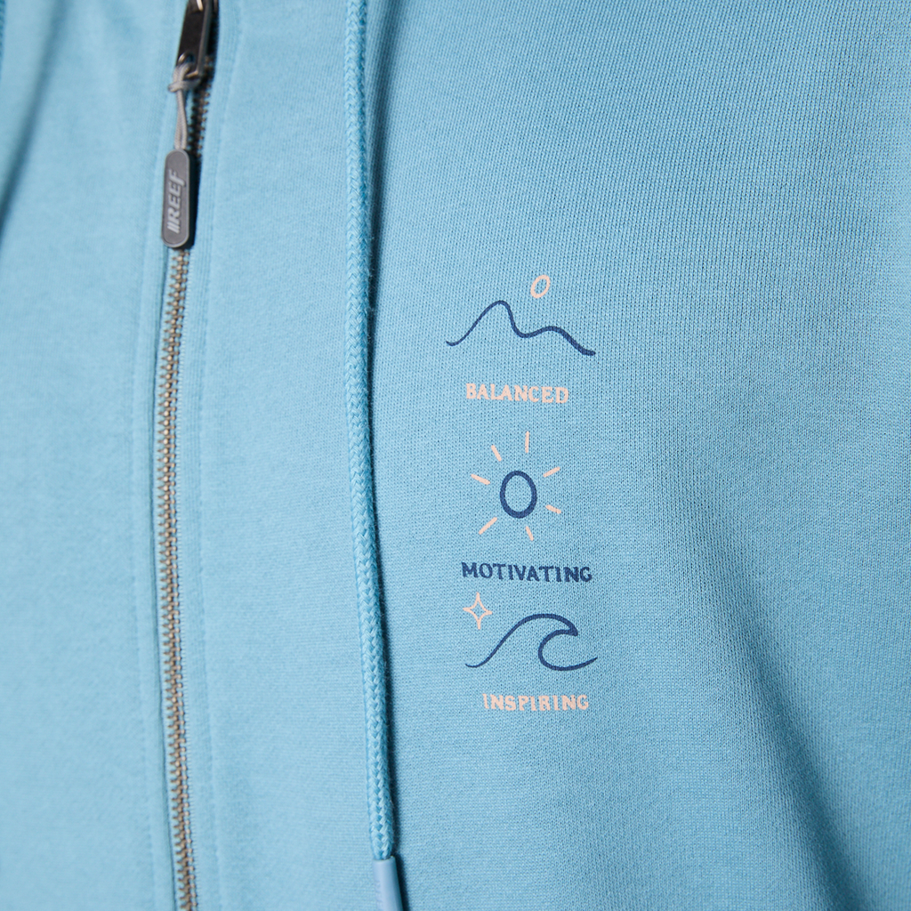 Polerón Reef Men Full Zipper Blue Surf Up