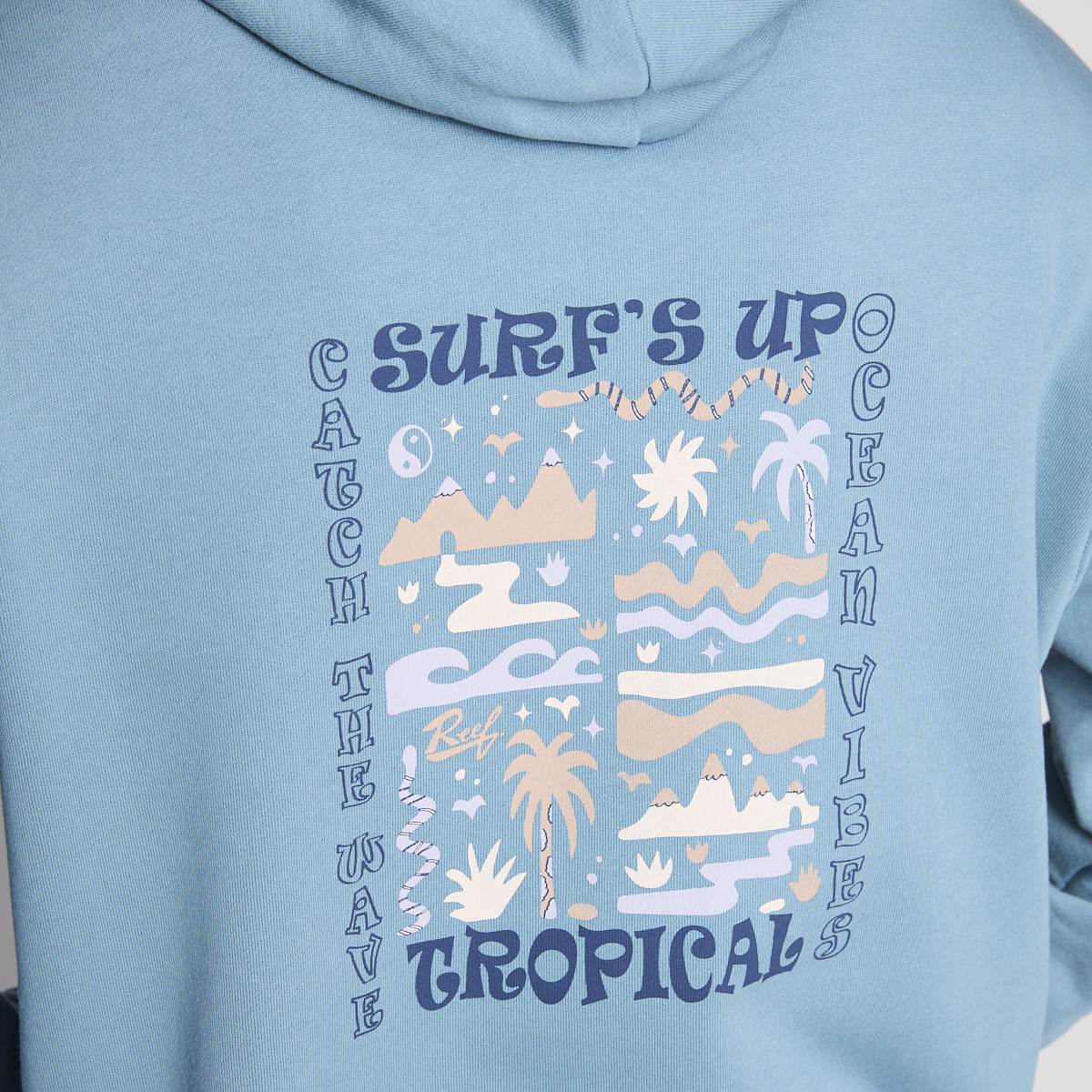 Polerón Reef Men Full Zipper Blue Surf Up
