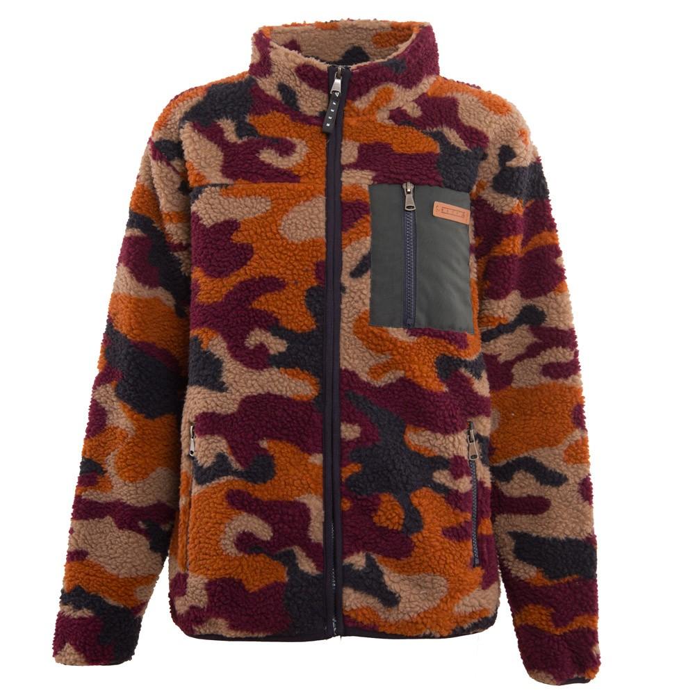 Sherpa Kids Full Zip Camo Brown
