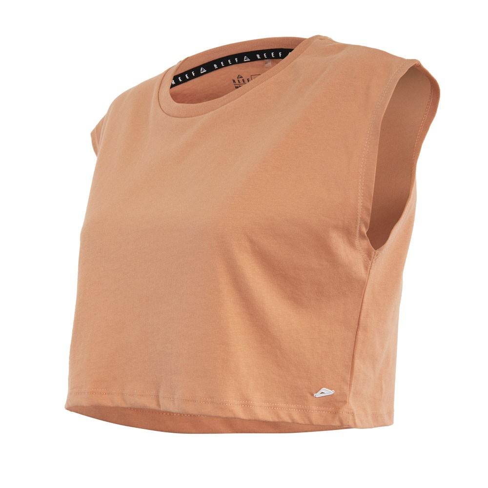Polera Kids Crop Top Orange Pink Palm California