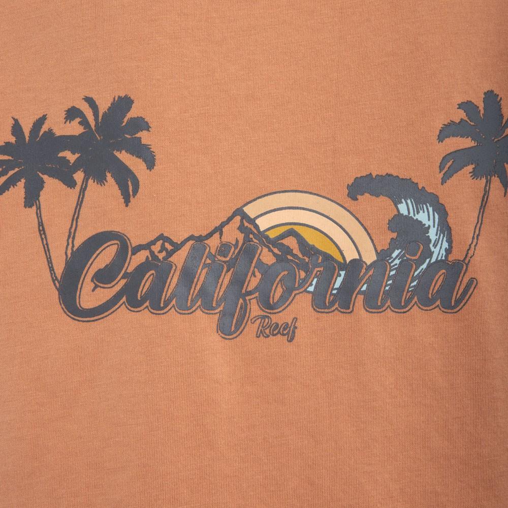 Polera Kids Crop Top Orange Pink Palm California