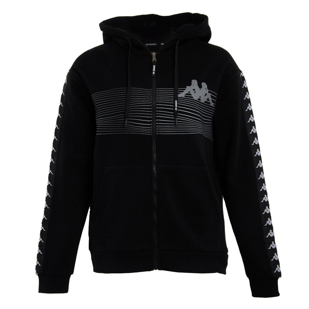 Poleron Men Full Zipper Black Lines White