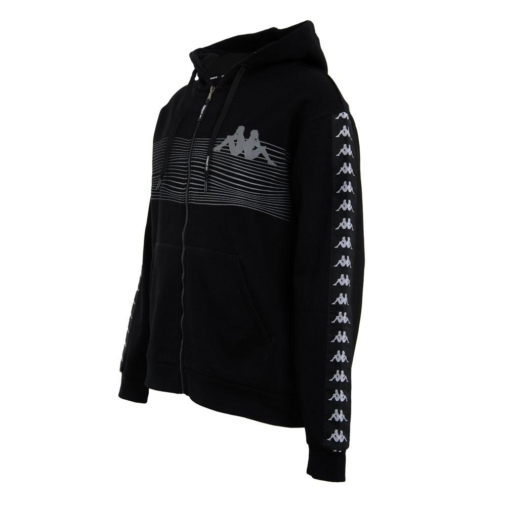Poleron Men Full Zipper Black Lines White