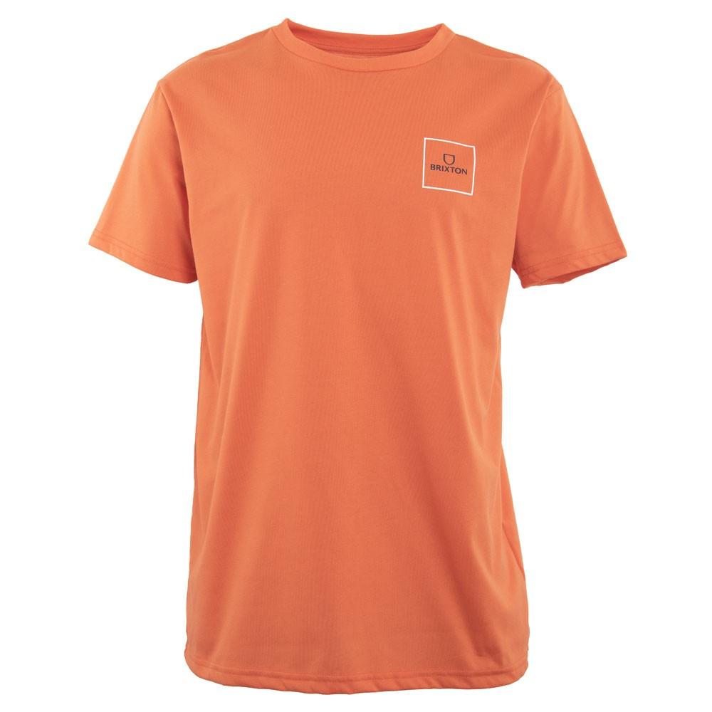 Polera Men Orange Block Logo
