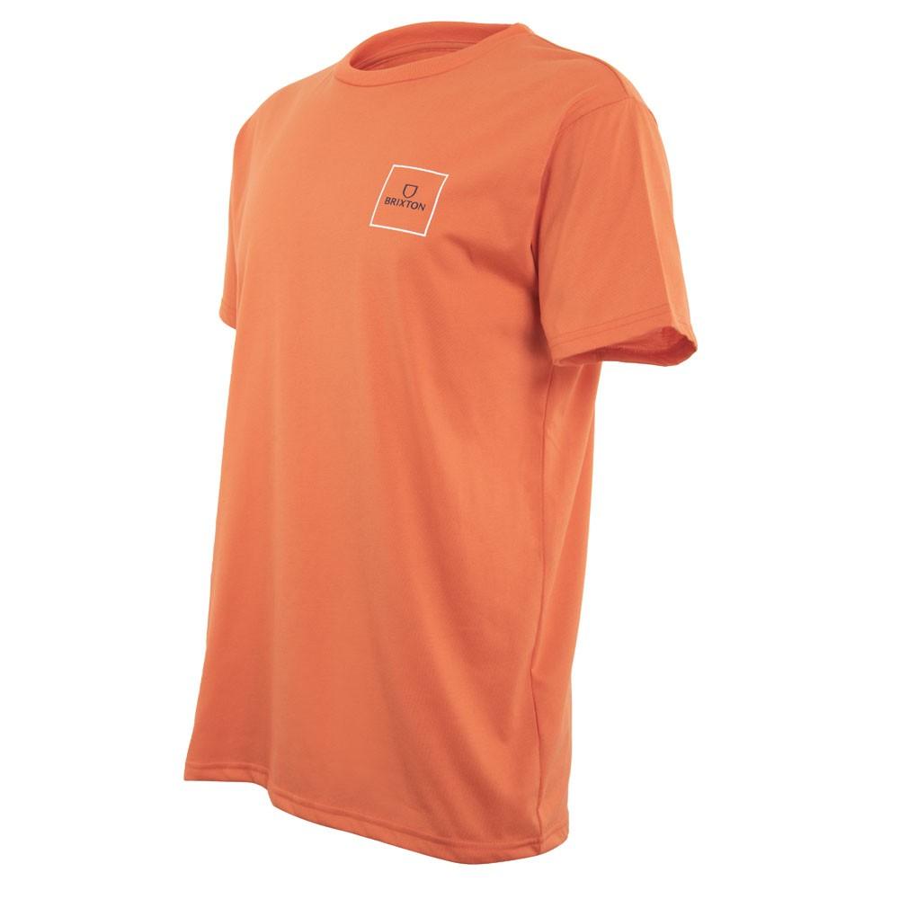 Polera Men Orange Block Logo