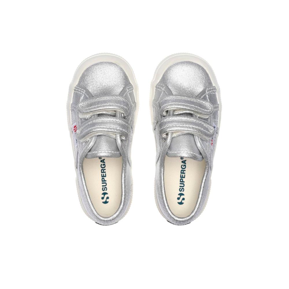 Zapatilla Kids 2750 Strap Metallic Canvas Grey Silver