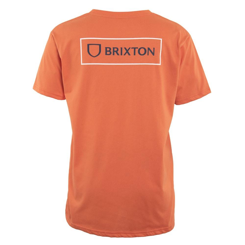 Polera Men Orange Block Logo