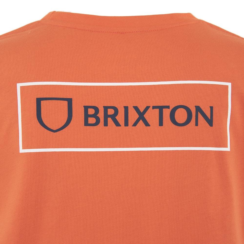 Polera Men Orange Block Logo
