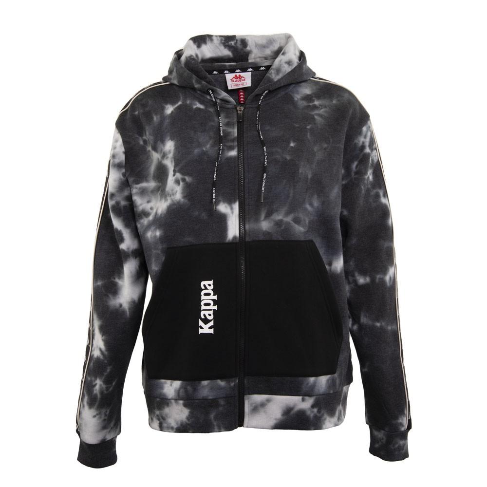 Poleron Men Full Zipper Tie Dye Smoke Black Grey