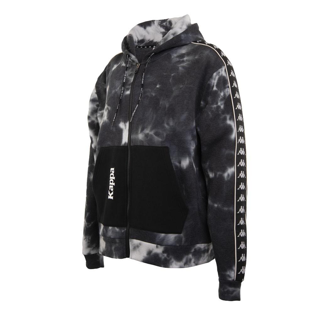 Poleron Men Full Zipper Tie Dye Smoke Black Grey