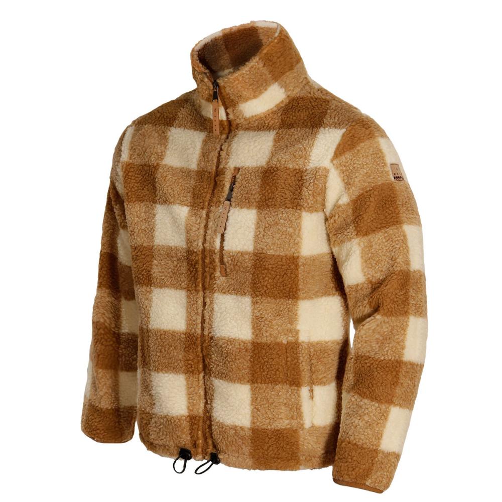 Sherpa Women Full Zipper Brown Beige
