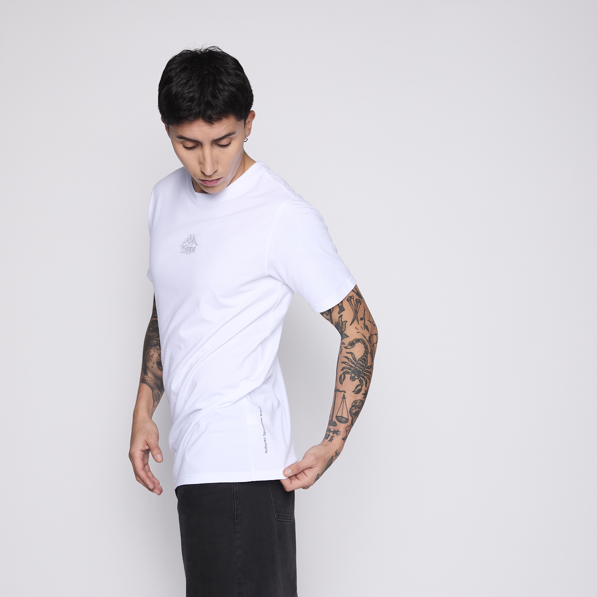 Polera Kappa Men White Omini Grey