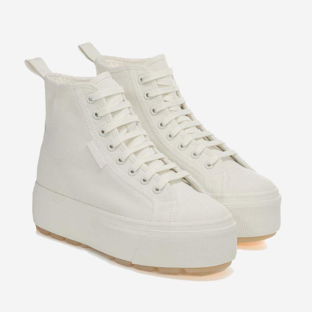 Zapatilla 2708 Hi Top Tank White Avorio Milk