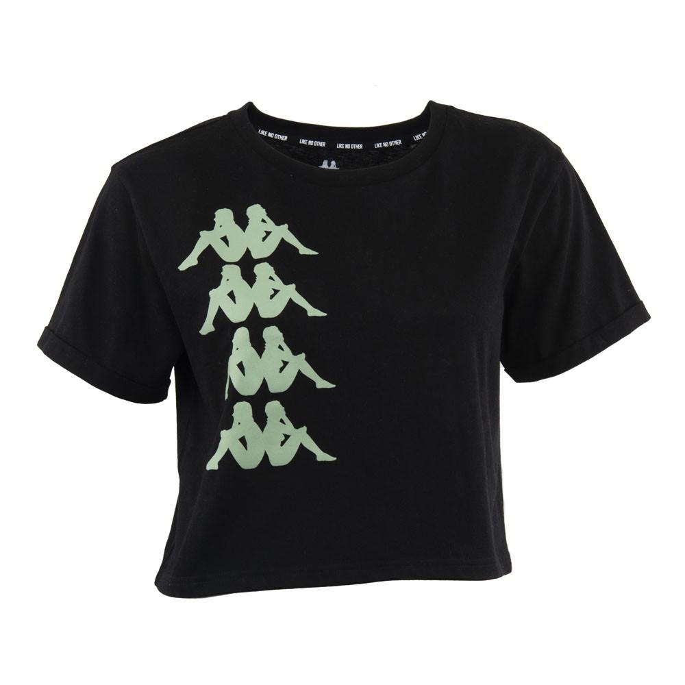 Polera Crop Top 2202 Women Negro Verde