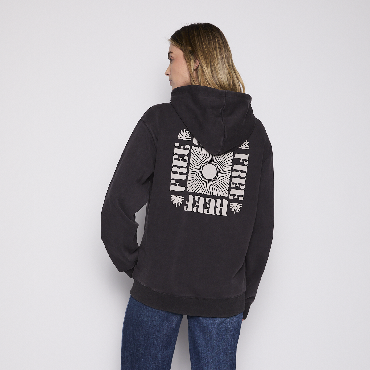 Polerón Reef Women Full Zipper Black Chasing Sun