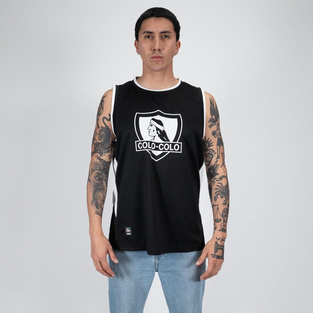 Polera Tank Colo Colo Urbano Hombre Negro