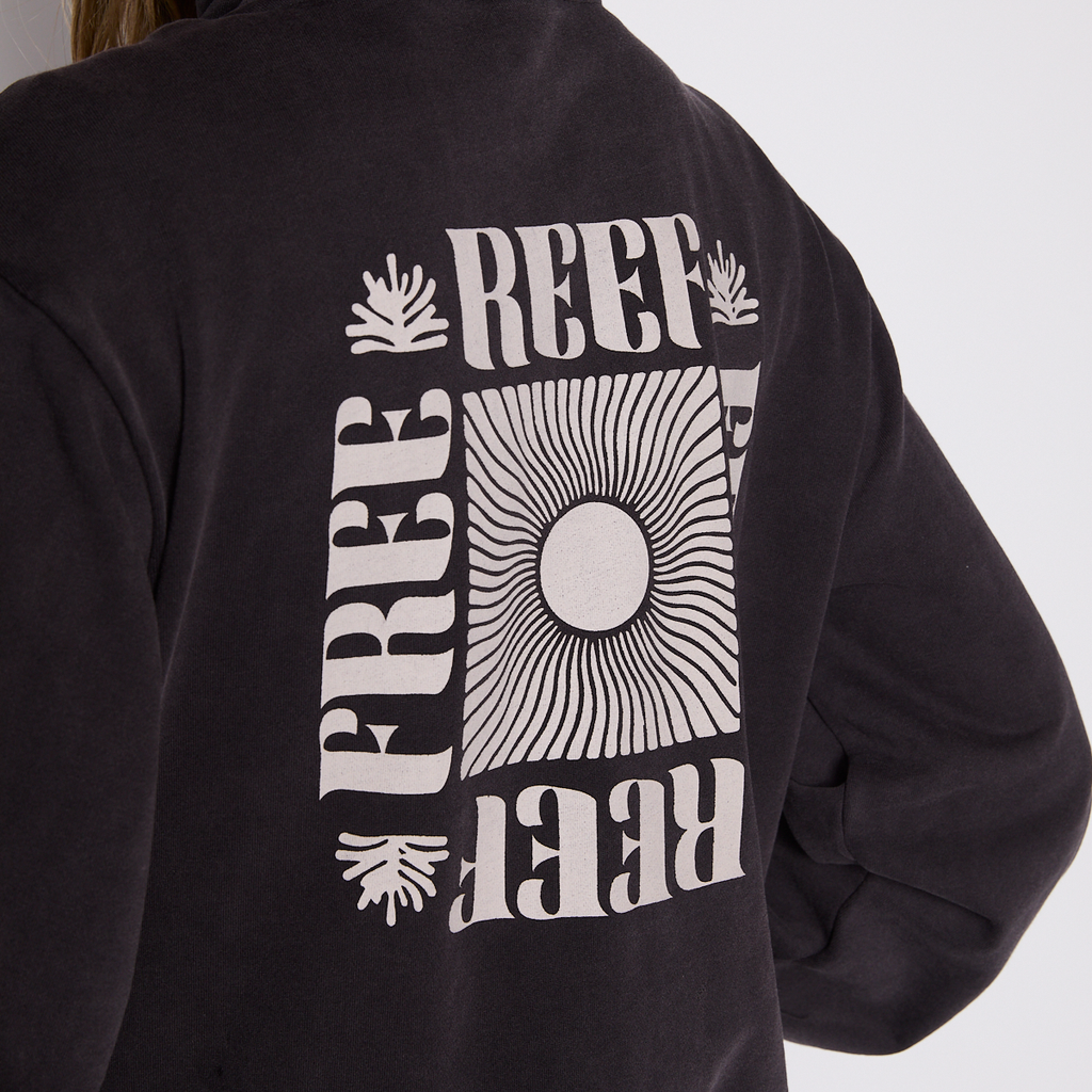 Polerón Reef Women Full Zipper Black Chasing Sun