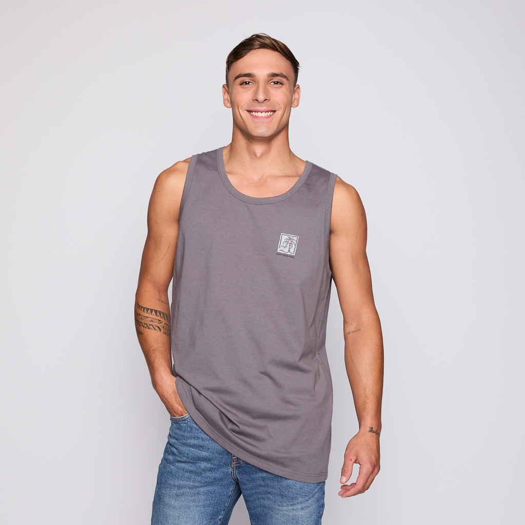 Polera Tank Reef Men Dark Grey