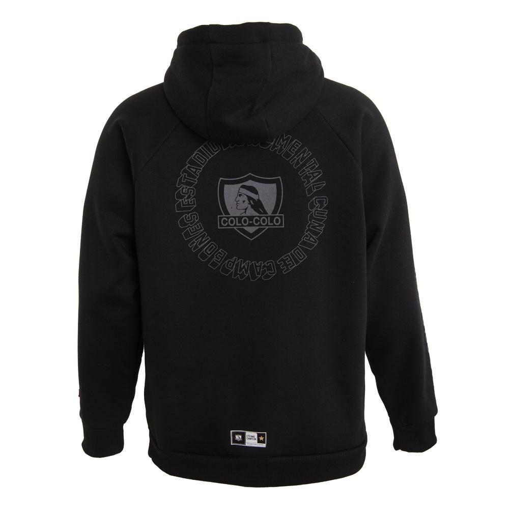 Poleron Colo Colo Urbano Full Zipper "Monumental" Negro
