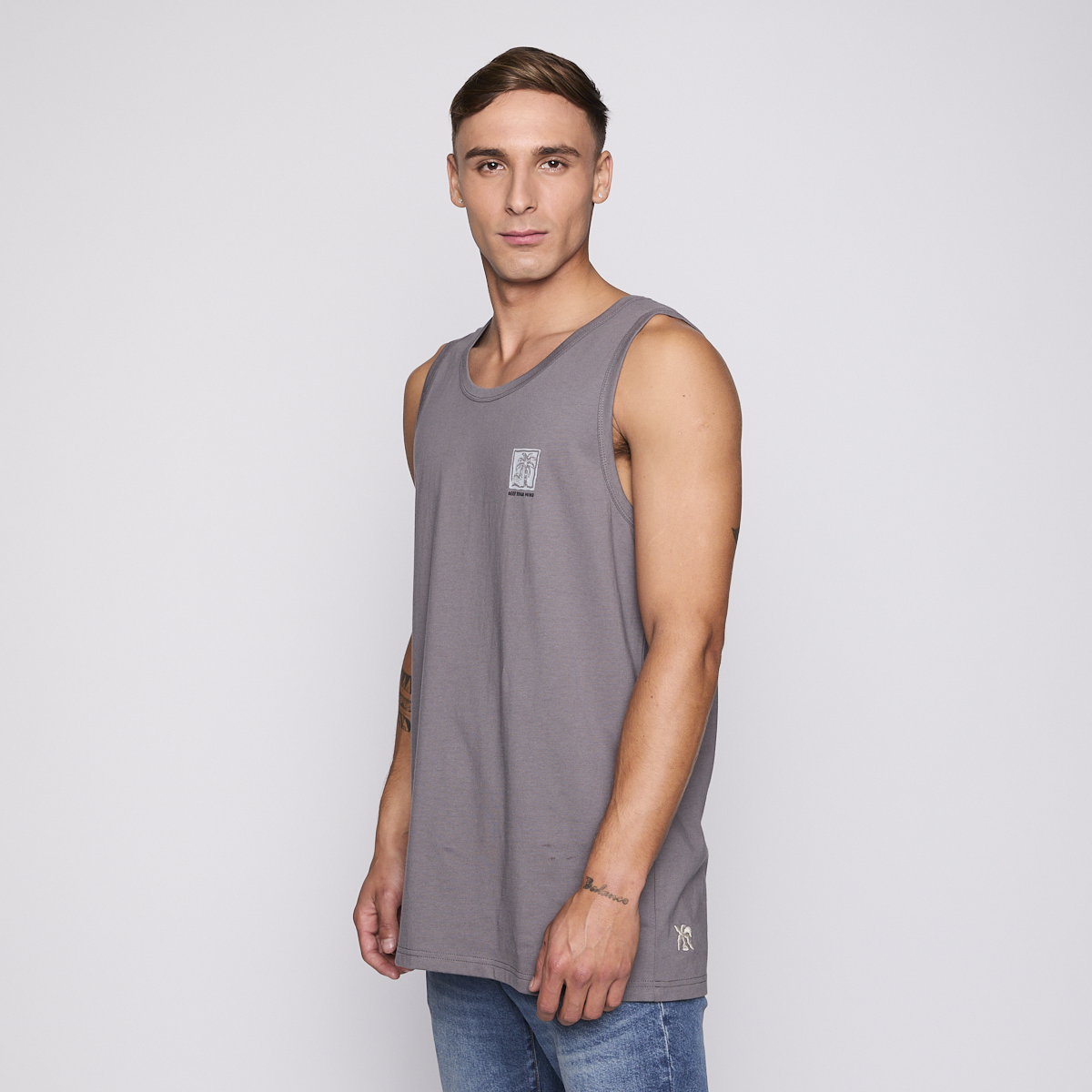Polera Tank Reef Men Dark Grey