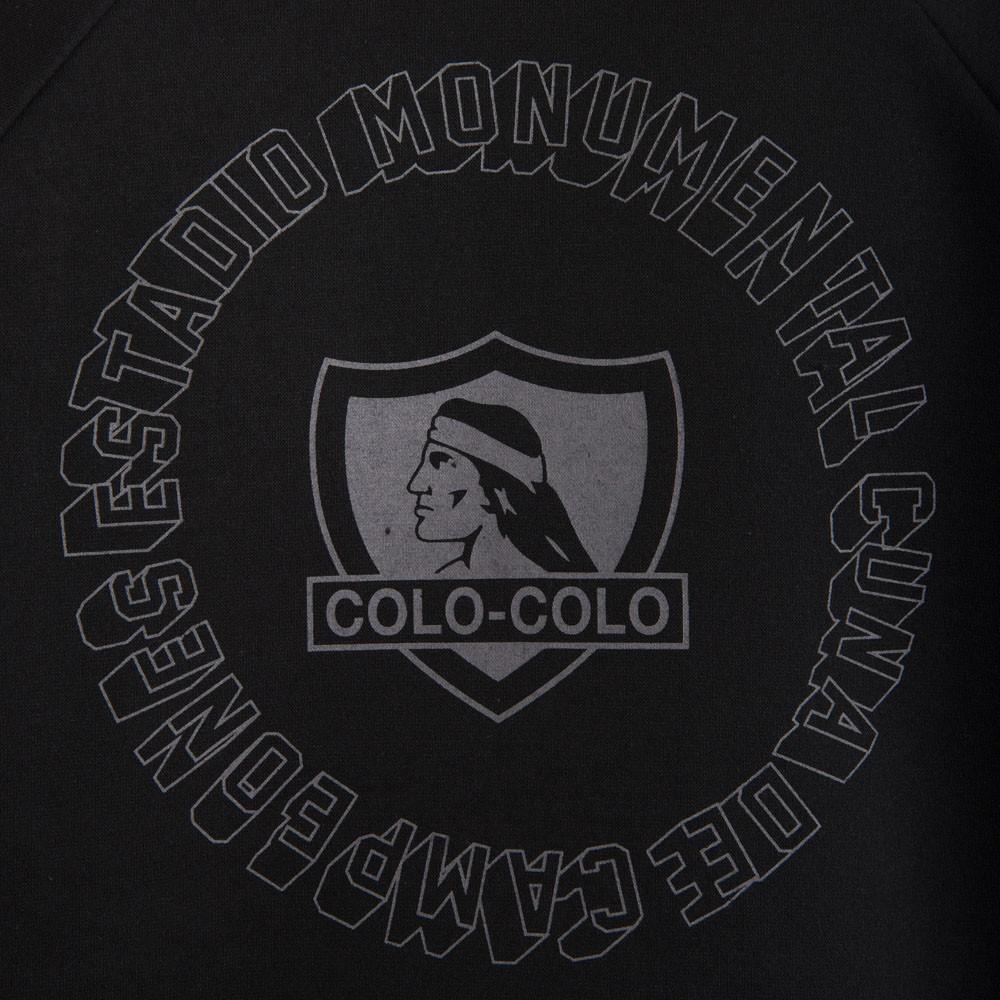 Poleron Colo Colo Urbano Full Zipper "Monumental" Negro