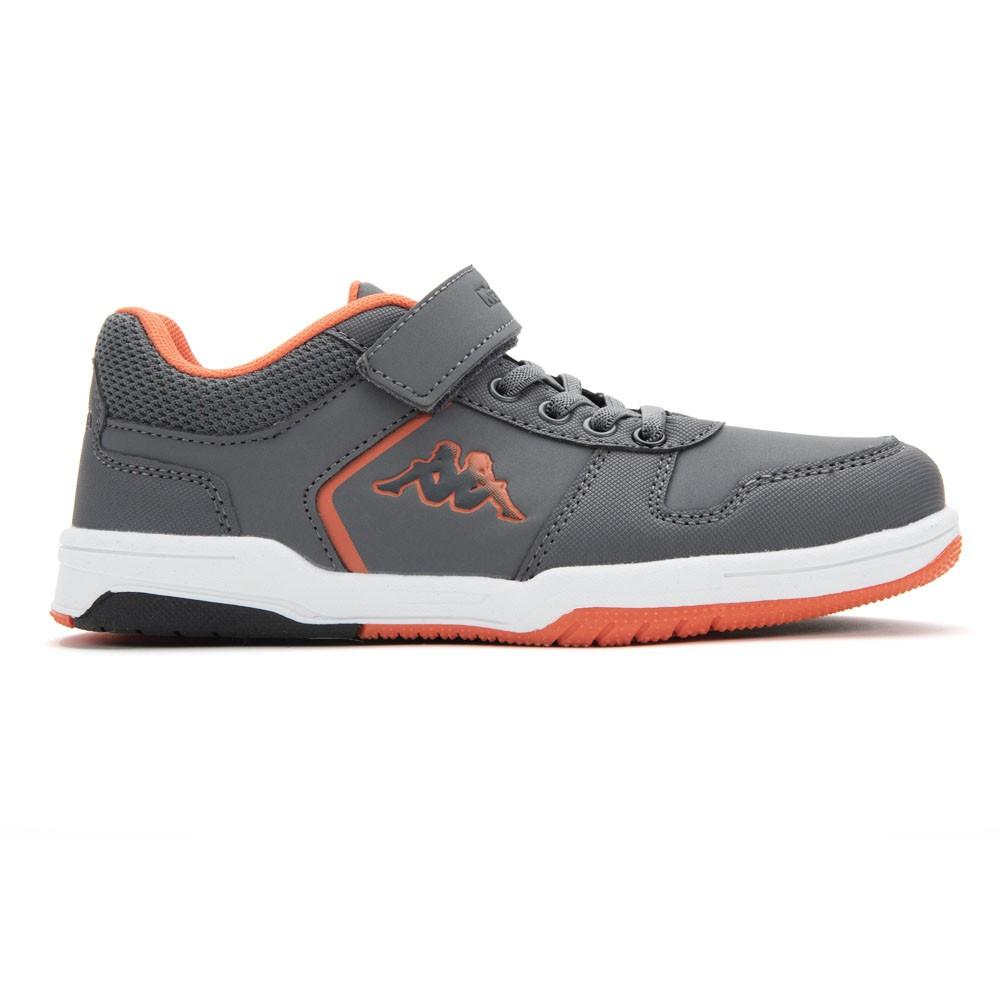 Zapatilla Teens Logo Kary Ev Grey Orange Dark Black