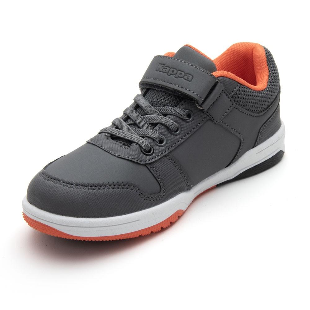 Zapatilla Teens Logo Kary Ev Grey Orange Dark Black