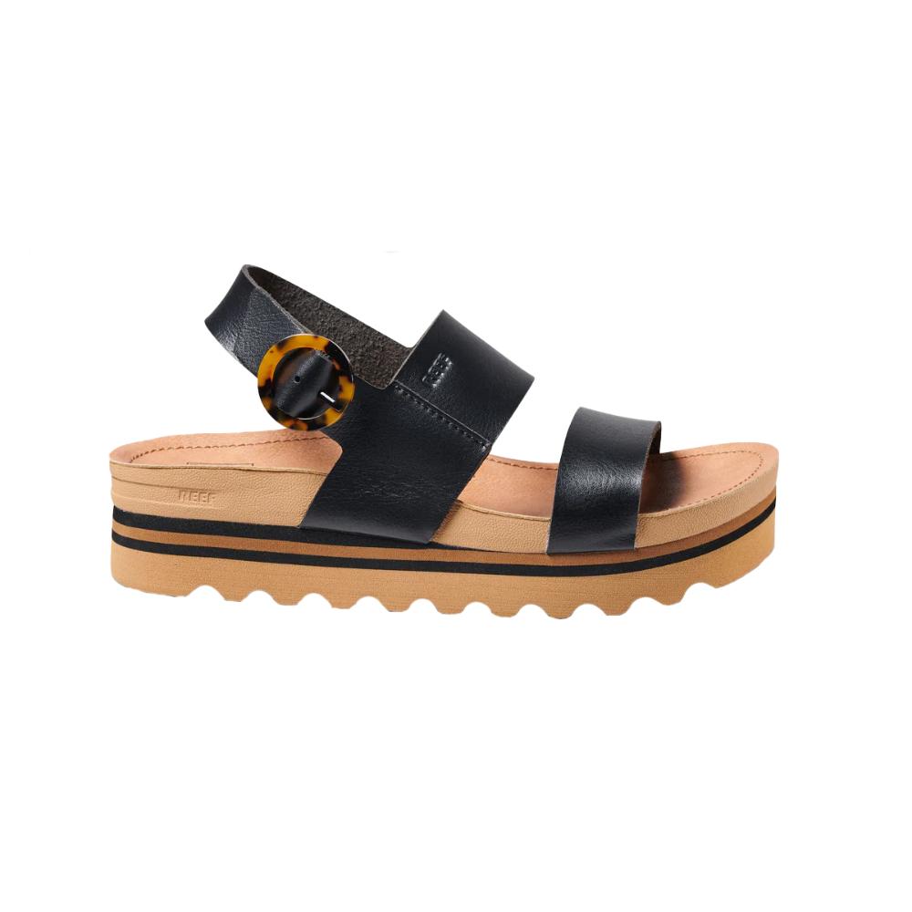 Sandalia Women Vista Hi Buckle Black Tan