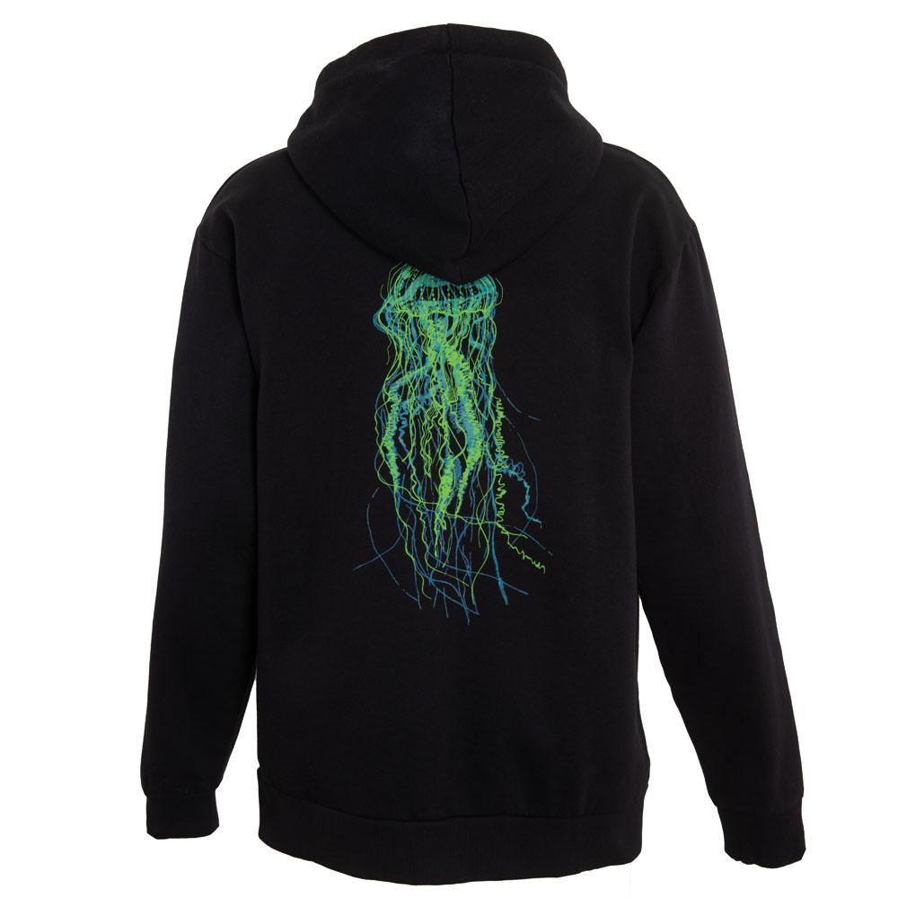 Poleron Men Zipper Jellyfish Black Green Blue