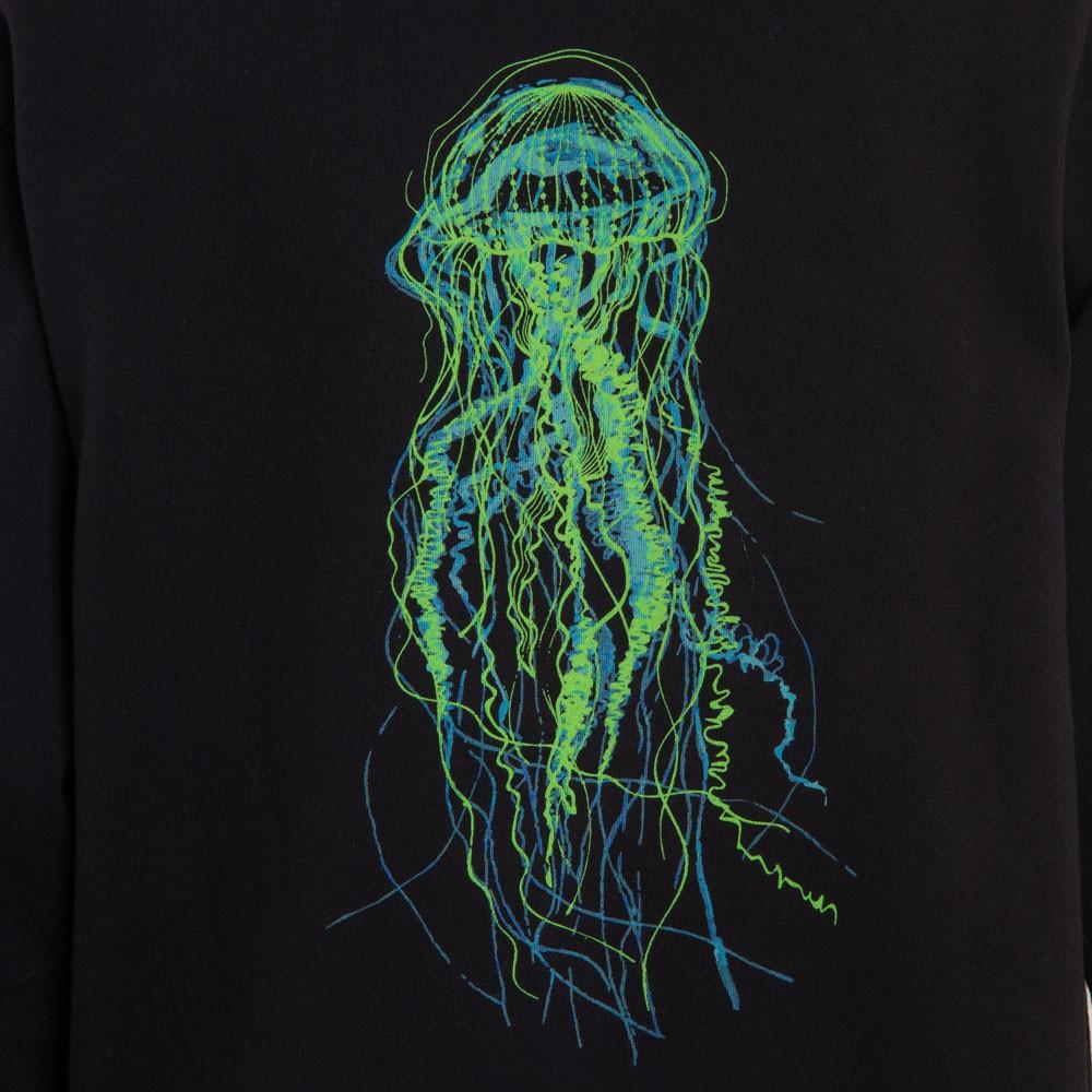 Poleron Men Zipper Jellyfish Black Green Blue