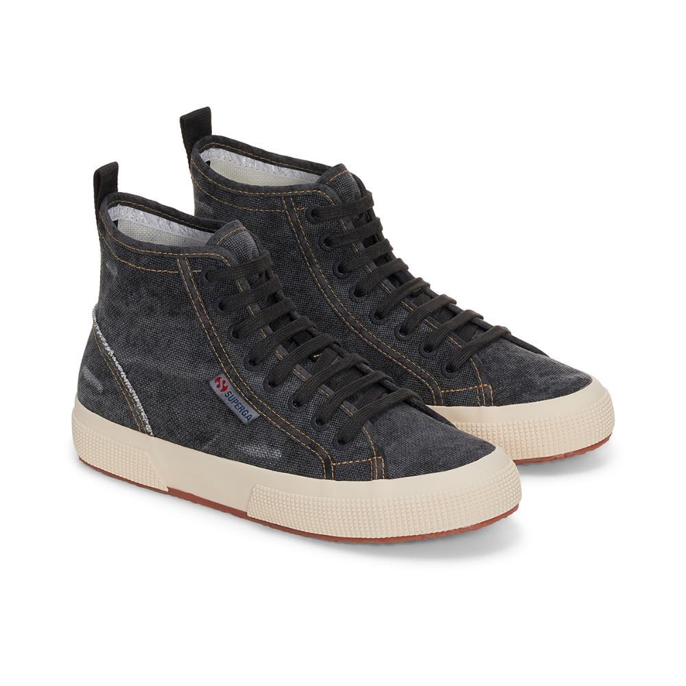 Zapatilla 2573 Cotton Denim Black Bristol Beige