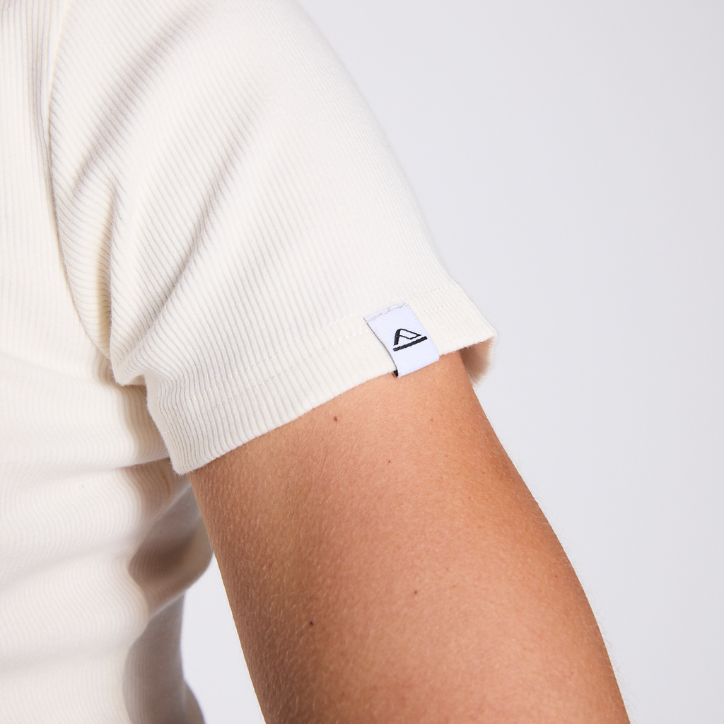Polera Crop Reef Women White Logo