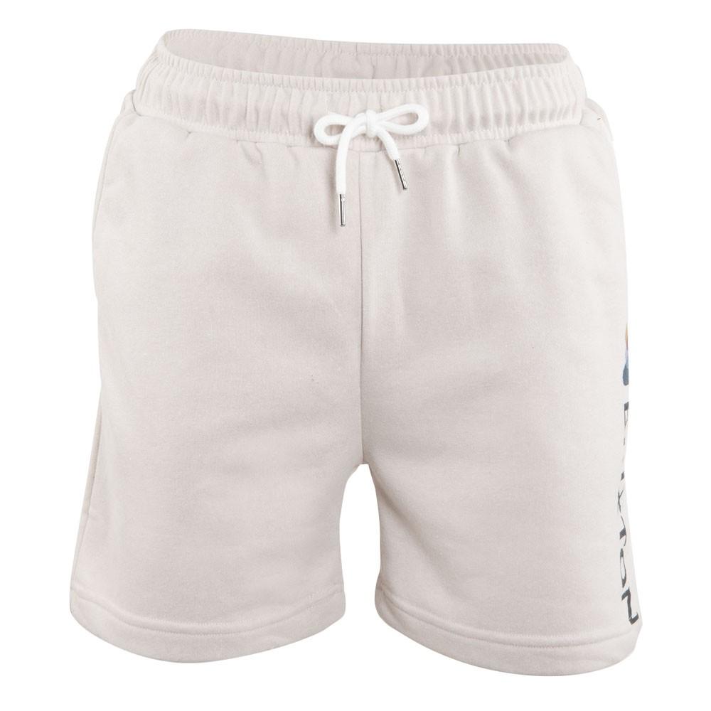 Short Men Beige Logo Print