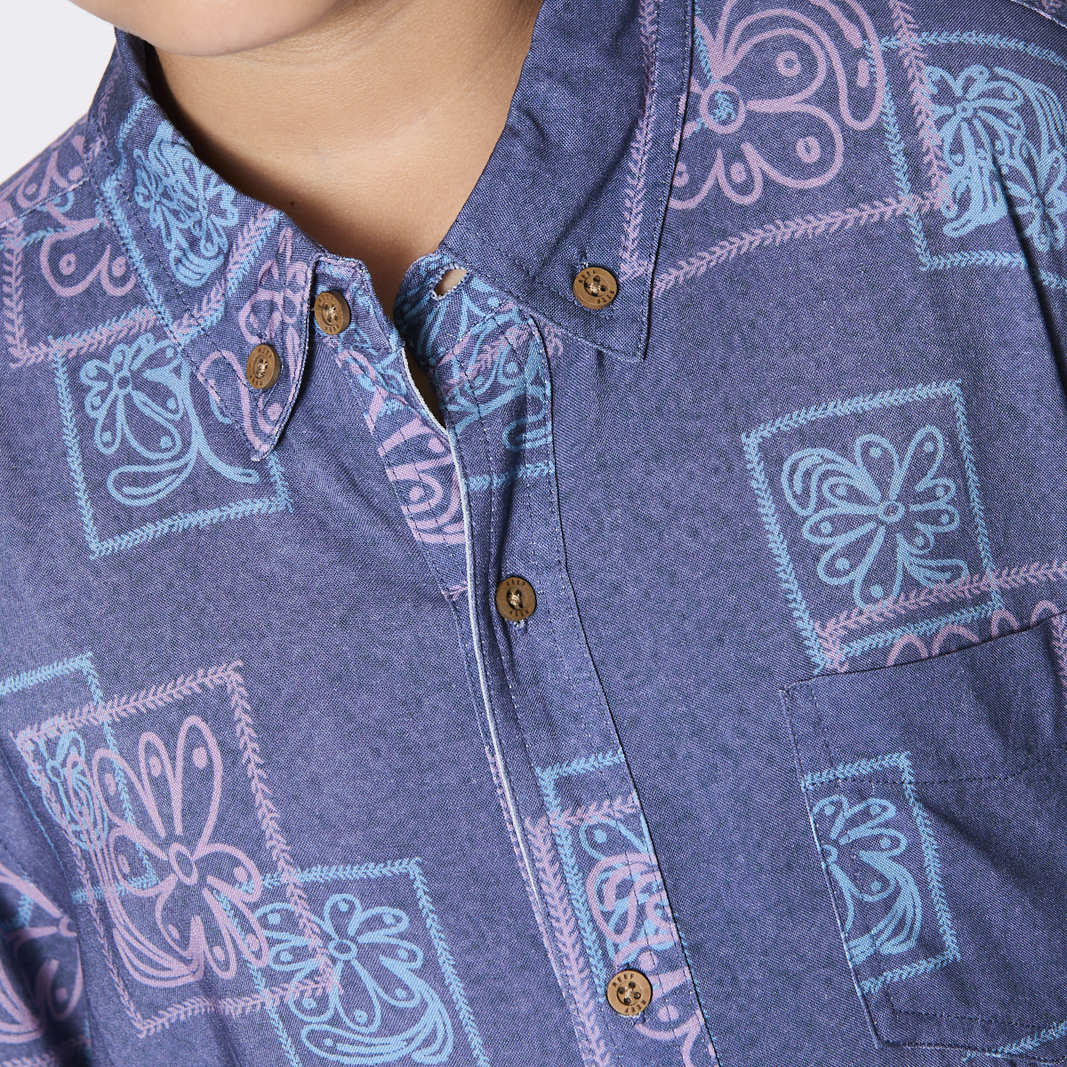 Camisa Reef Kids Azul Figuras