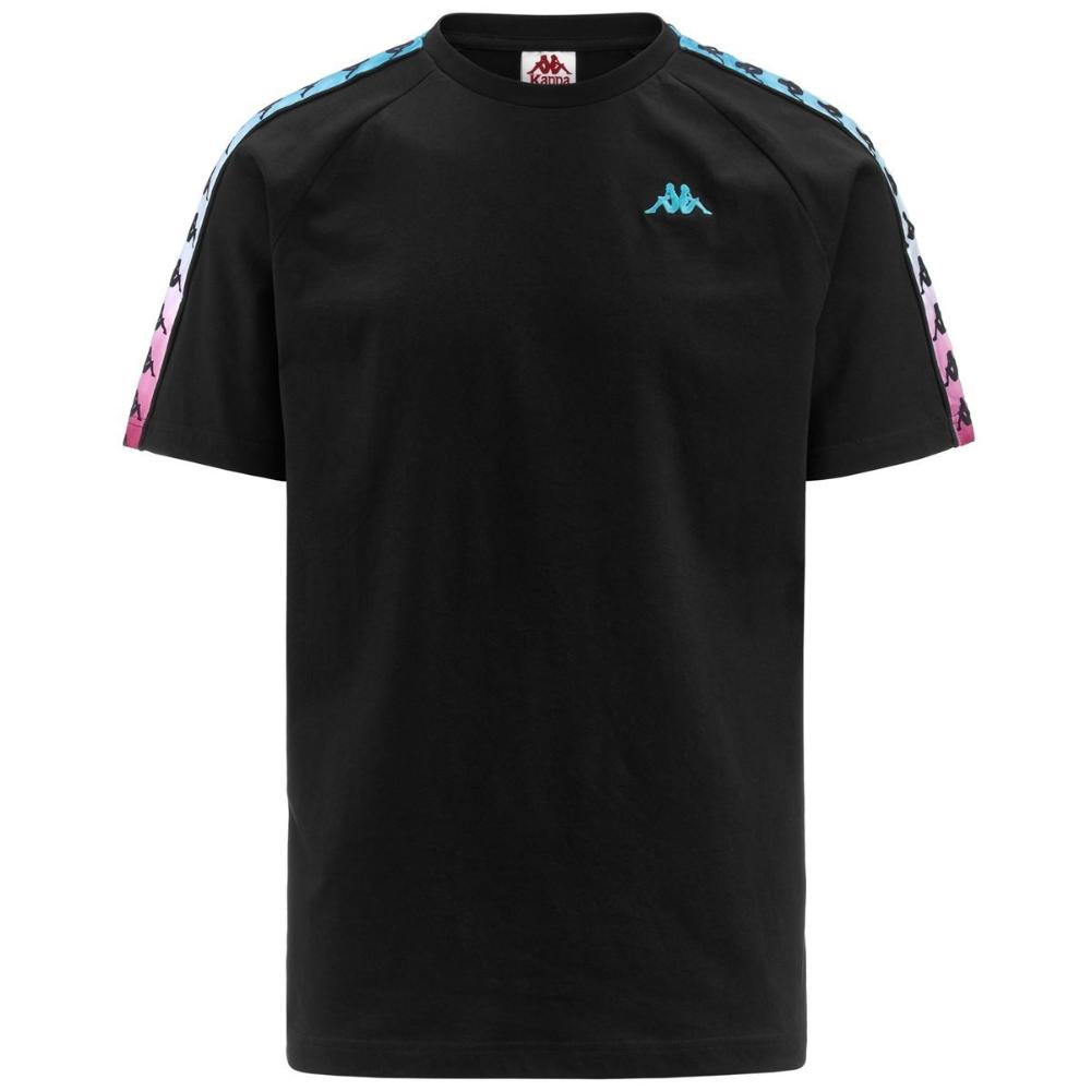 Polera Men Banda Coen Degrade Black Turquoise Fuxia