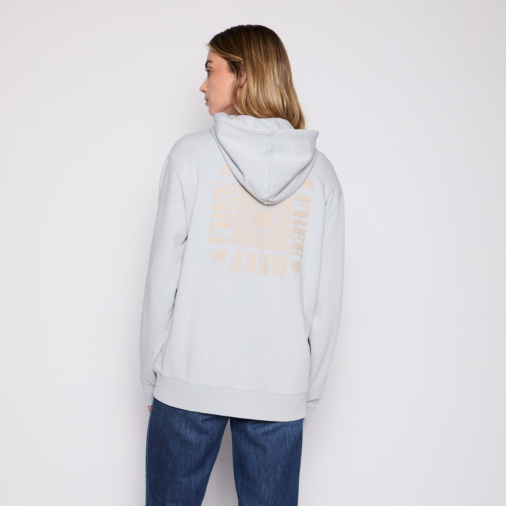 Polerón Reef Women Full Zipper Light Blue Chasing Sun