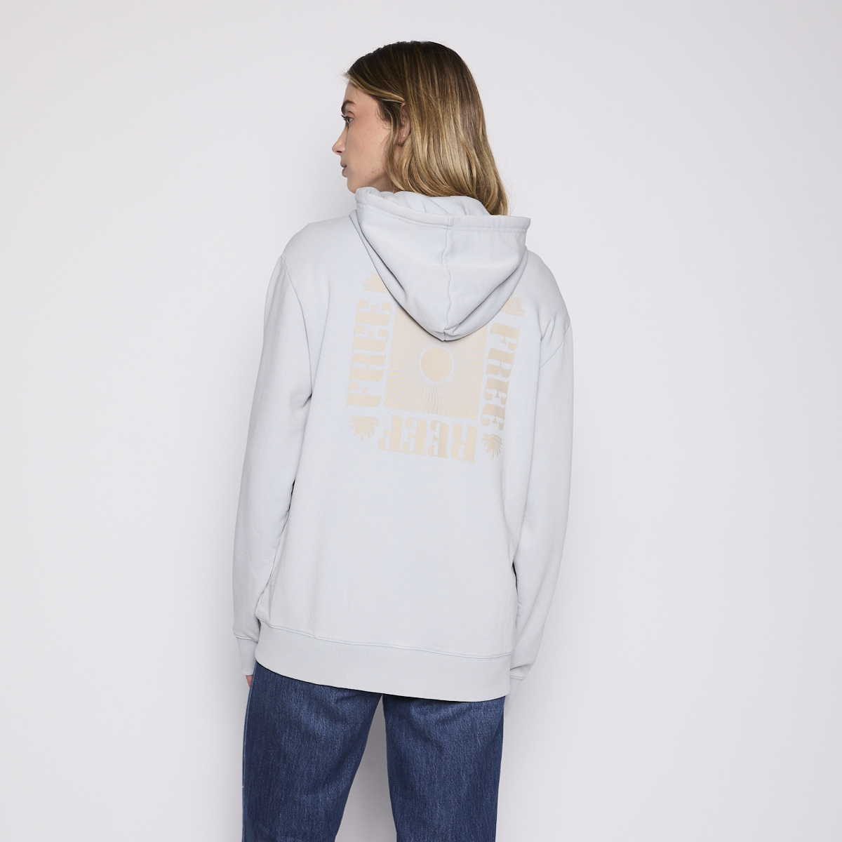 Polerón Reef Women Full Zipper Light Blue Chasing Sun