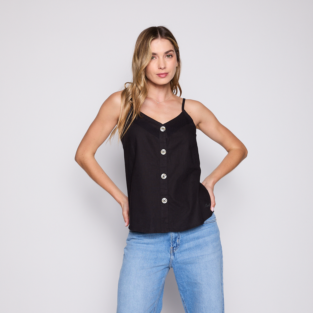 Blusa Pabilo Reef Women Black Buttons