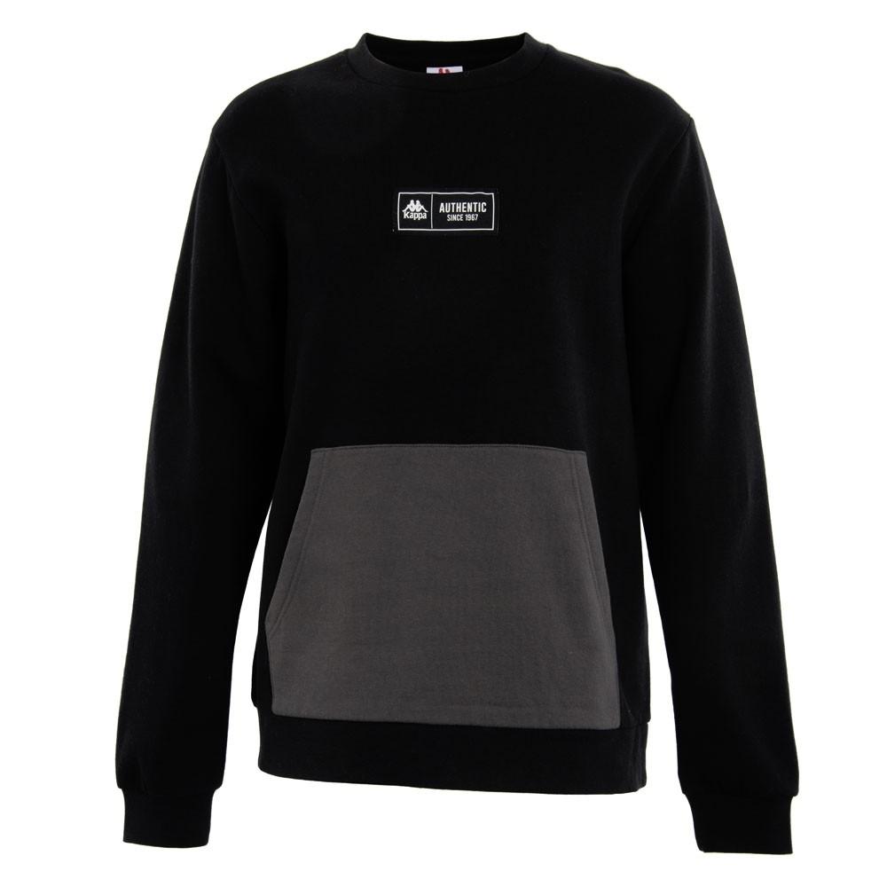 Poleron Men Crew Black Grey