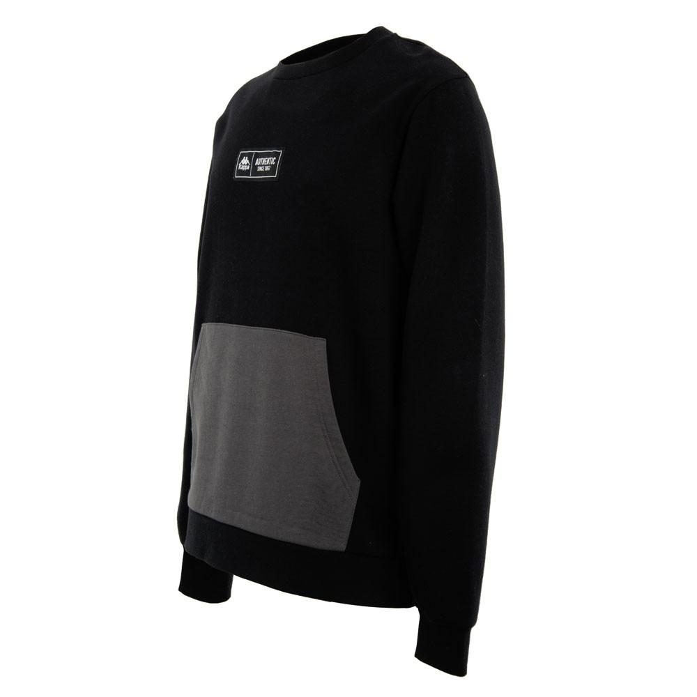 Poleron Men Crew Black Grey
