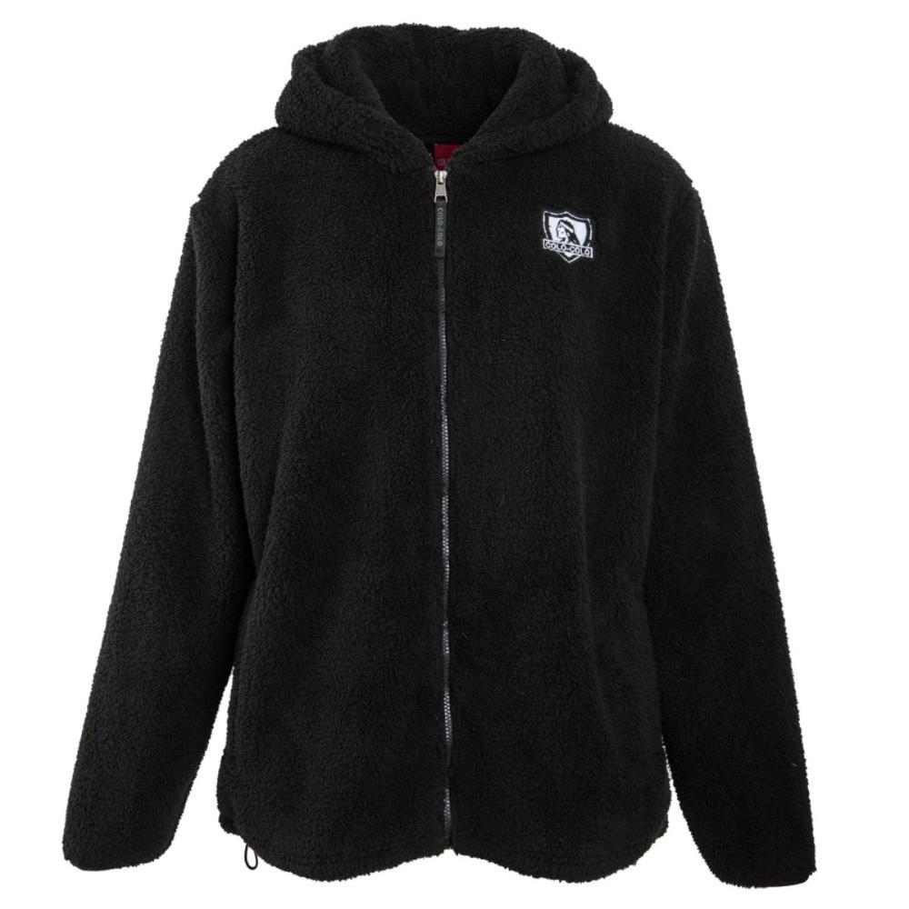 Poleron Sherpa Colo Colo Urbano "Escudo blanco" Negra